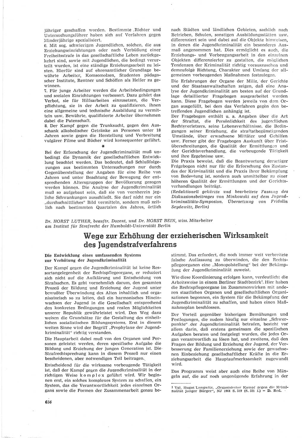 Neue Justiz (NJ), Zeitschrift für Recht und Rechtswissenschaft [Deutsche Demokratische Republik (DDR)], 18. Jahrgang 1964, Seite 656 (NJ DDR 1964, S. 656)