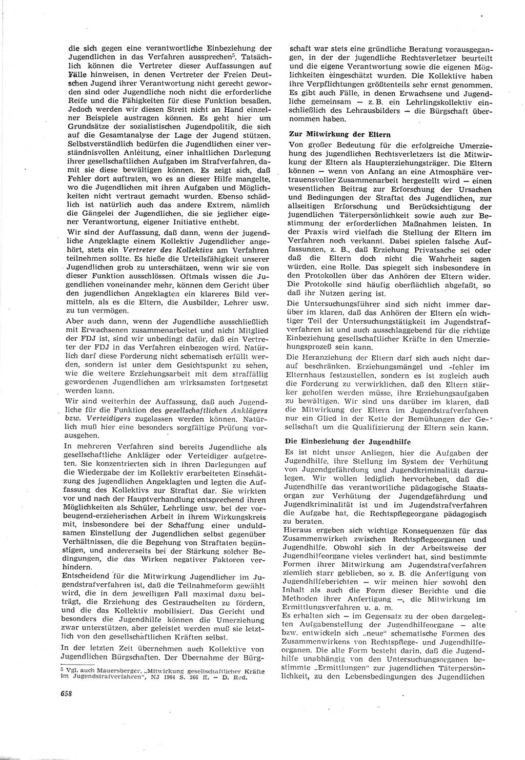 Neue Justiz (NJ), Zeitschrift für Recht und Rechtswissenschaft [Deutsche Demokratische Republik (DDR)], 18. Jahrgang 1964, Seite 658 (NJ DDR 1964, S. 658)