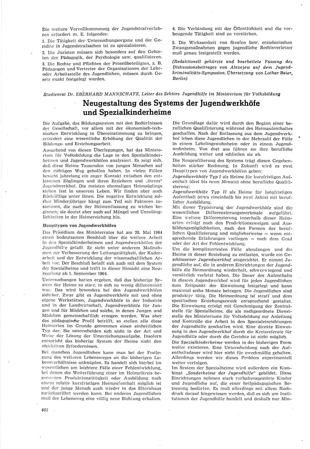 Neue Justiz (NJ), Zeitschrift für Recht und Rechtswissenschaft [Deutsche Demokratische Republik (DDR)], 18. Jahrgang 1964, Seite 662 (NJ DDR 1964, S. 662)