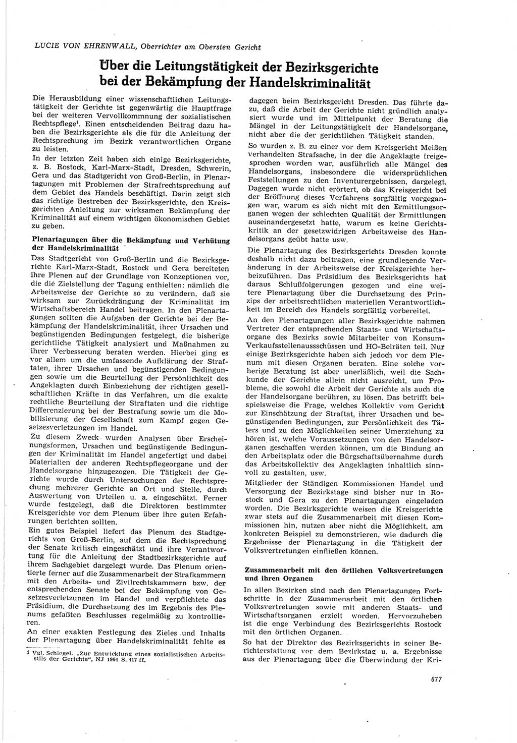 Neue Justiz (NJ), Zeitschrift für Recht und Rechtswissenschaft [Deutsche Demokratische Republik (DDR)], 18. Jahrgang 1964, Seite 677 (NJ DDR 1964, S. 677)