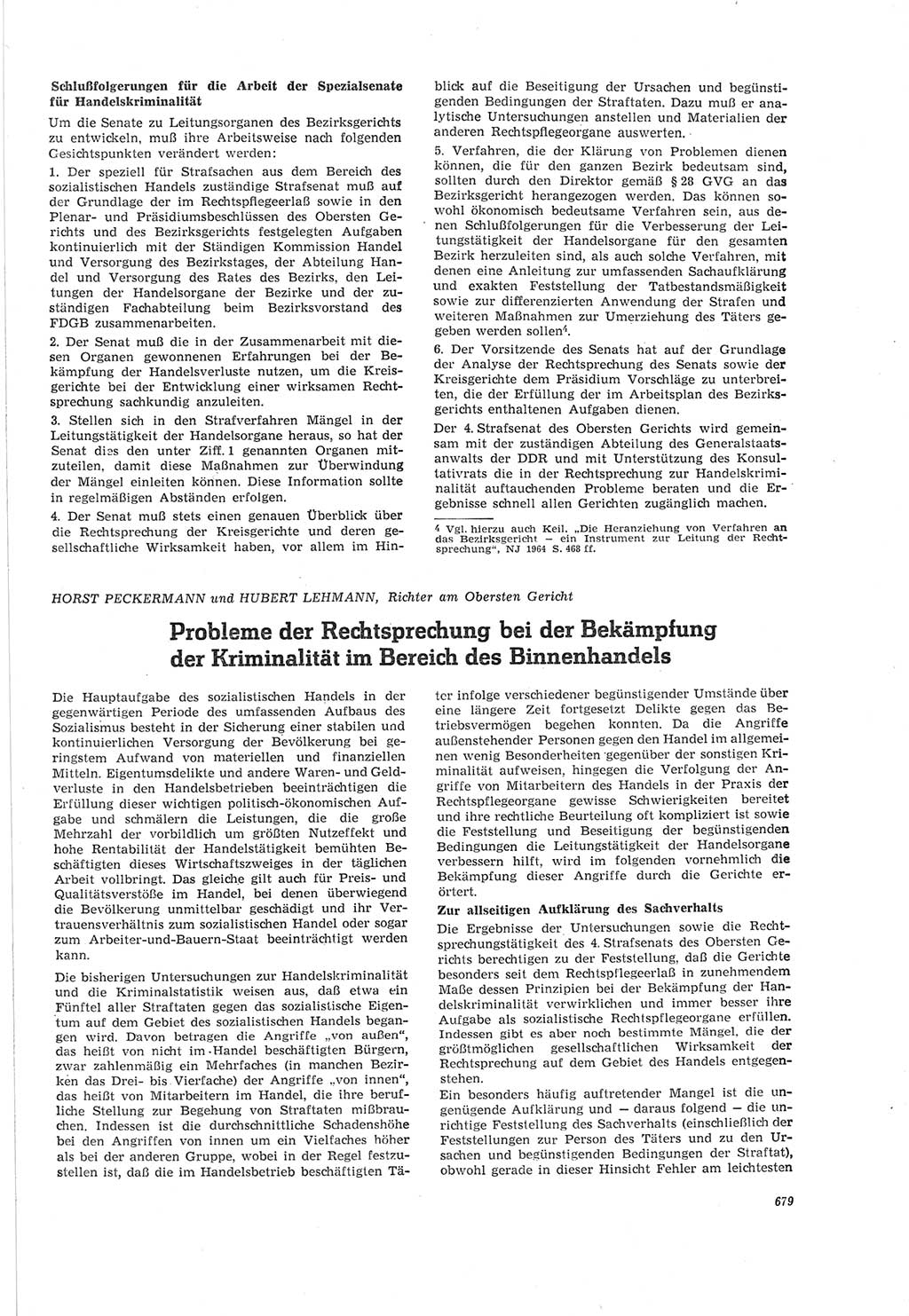 Neue Justiz (NJ), Zeitschrift für Recht und Rechtswissenschaft [Deutsche Demokratische Republik (DDR)], 18. Jahrgang 1964, Seite 679 (NJ DDR 1964, S. 679)