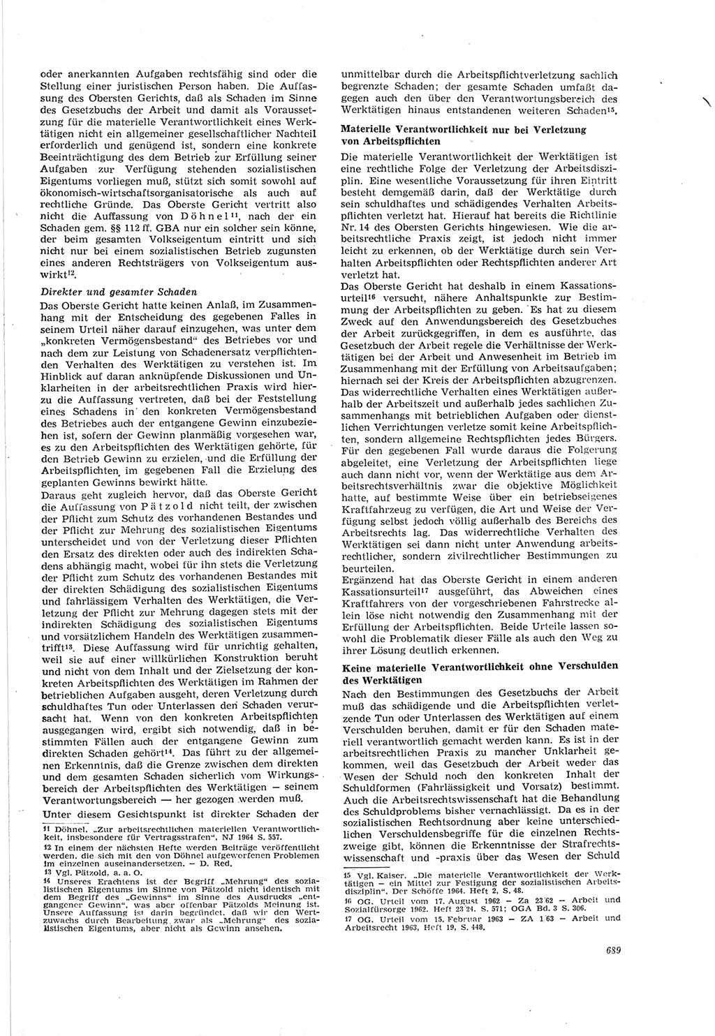 Neue Justiz (NJ), Zeitschrift für Recht und Rechtswissenschaft [Deutsche Demokratische Republik (DDR)], 18. Jahrgang 1964, Seite 689 (NJ DDR 1964, S. 689)