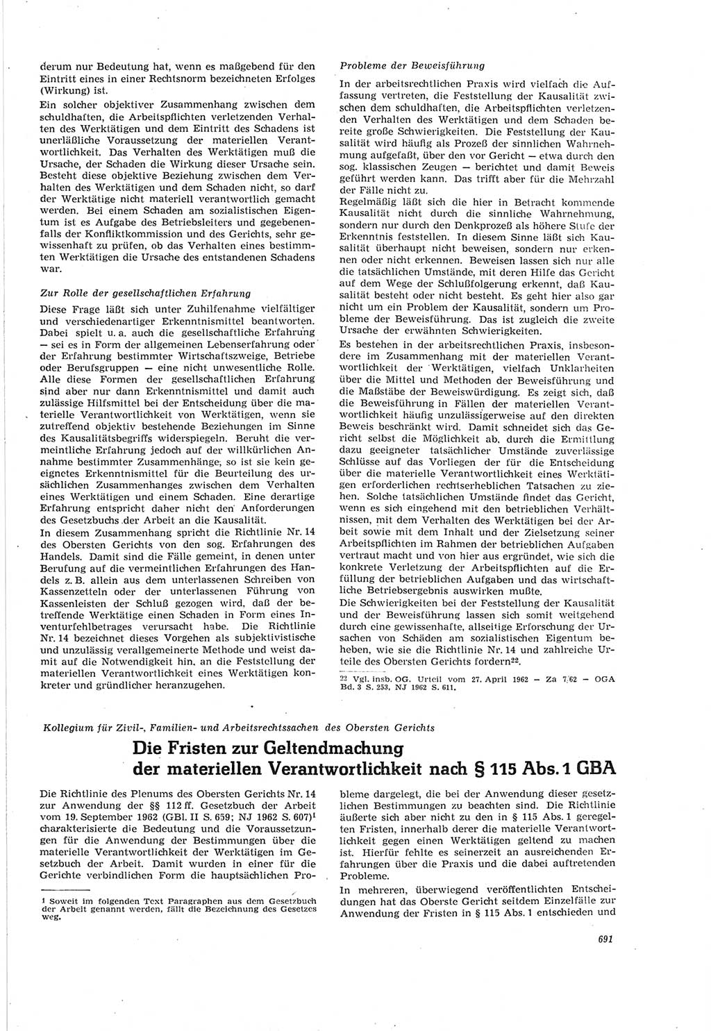 Neue Justiz (NJ), Zeitschrift für Recht und Rechtswissenschaft [Deutsche Demokratische Republik (DDR)], 18. Jahrgang 1964, Seite 691 (NJ DDR 1964, S. 691)