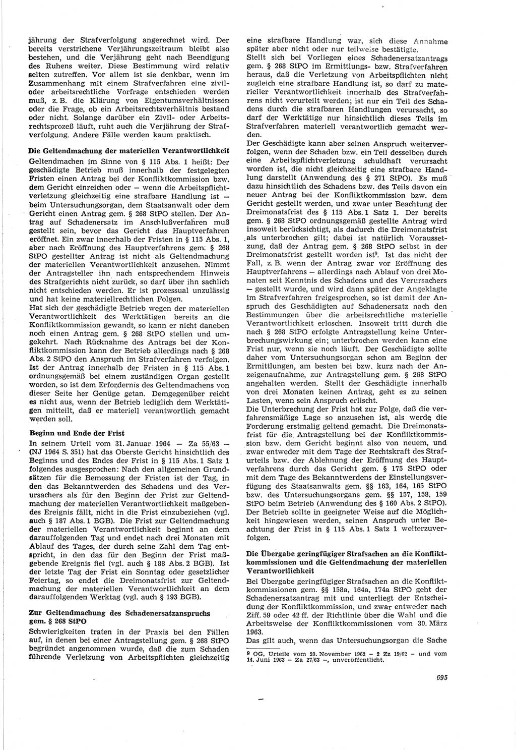 Neue Justiz (NJ), Zeitschrift für Recht und Rechtswissenschaft [Deutsche Demokratische Republik (DDR)], 18. Jahrgang 1964, Seite 695 (NJ DDR 1964, S. 695)