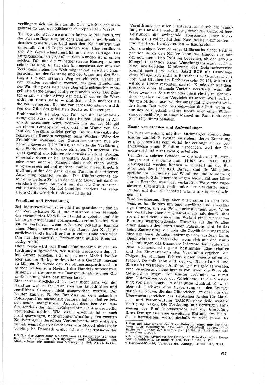 Neue Justiz (NJ), Zeitschrift für Recht und Rechtswissenschaft [Deutsche Demokratische Republik (DDR)], 18. Jahrgang 1964, Seite 697 (NJ DDR 1964, S. 697)
