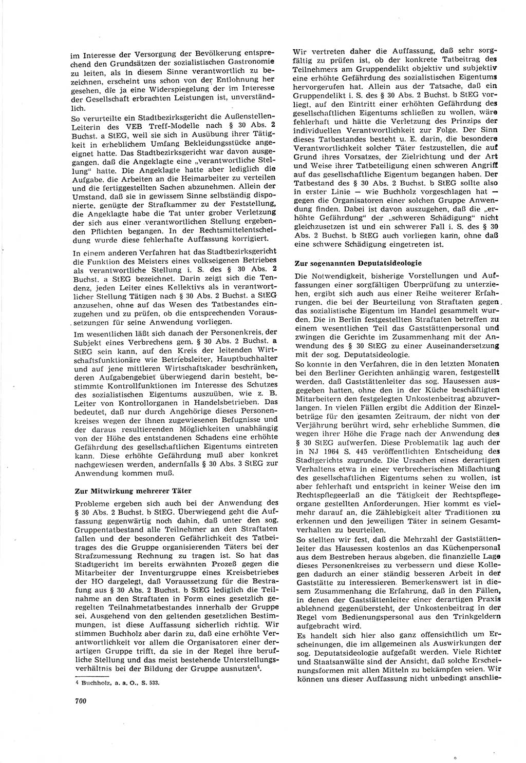Neue Justiz (NJ), Zeitschrift für Recht und Rechtswissenschaft [Deutsche Demokratische Republik (DDR)], 18. Jahrgang 1964, Seite 700 (NJ DDR 1964, S. 700)