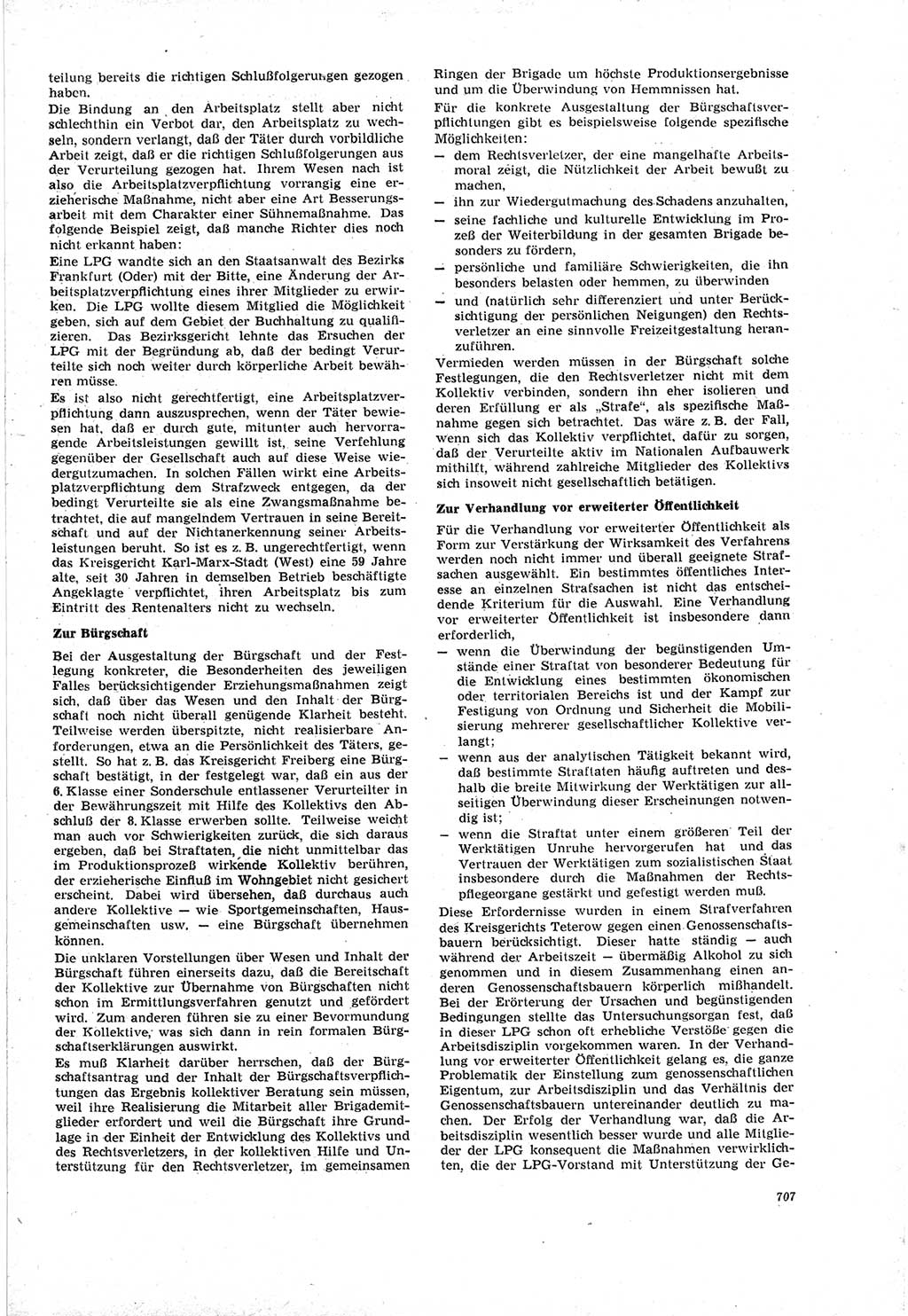 Neue Justiz (NJ), Zeitschrift für Recht und Rechtswissenschaft [Deutsche Demokratische Republik (DDR)], 18. Jahrgang 1964, Seite 707 (NJ DDR 1964, S. 707)