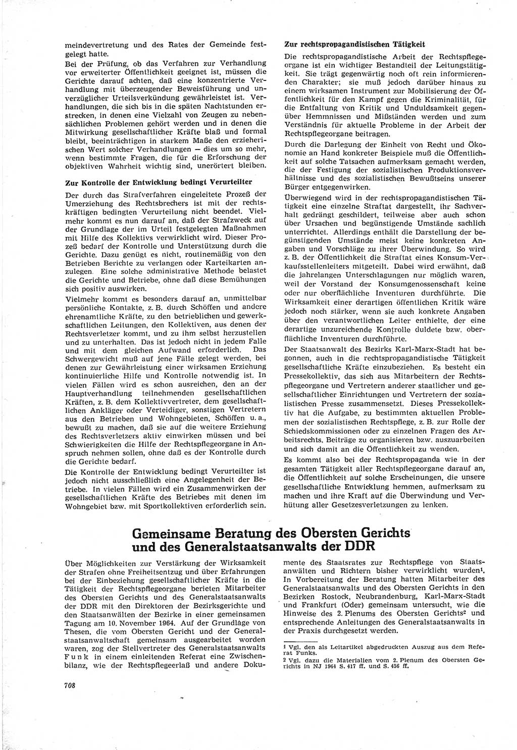 Neue Justiz (NJ), Zeitschrift für Recht und Rechtswissenschaft [Deutsche Demokratische Republik (DDR)], 18. Jahrgang 1964, Seite 708 (NJ DDR 1964, S. 708)