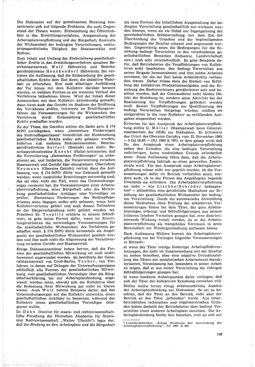 Neue Justiz (NJ), Zeitschrift für Recht und Rechtswissenschaft [Deutsche Demokratische Republik (DDR)], 18. Jahrgang 1964, Seite 709 (NJ DDR 1964, S. 709)