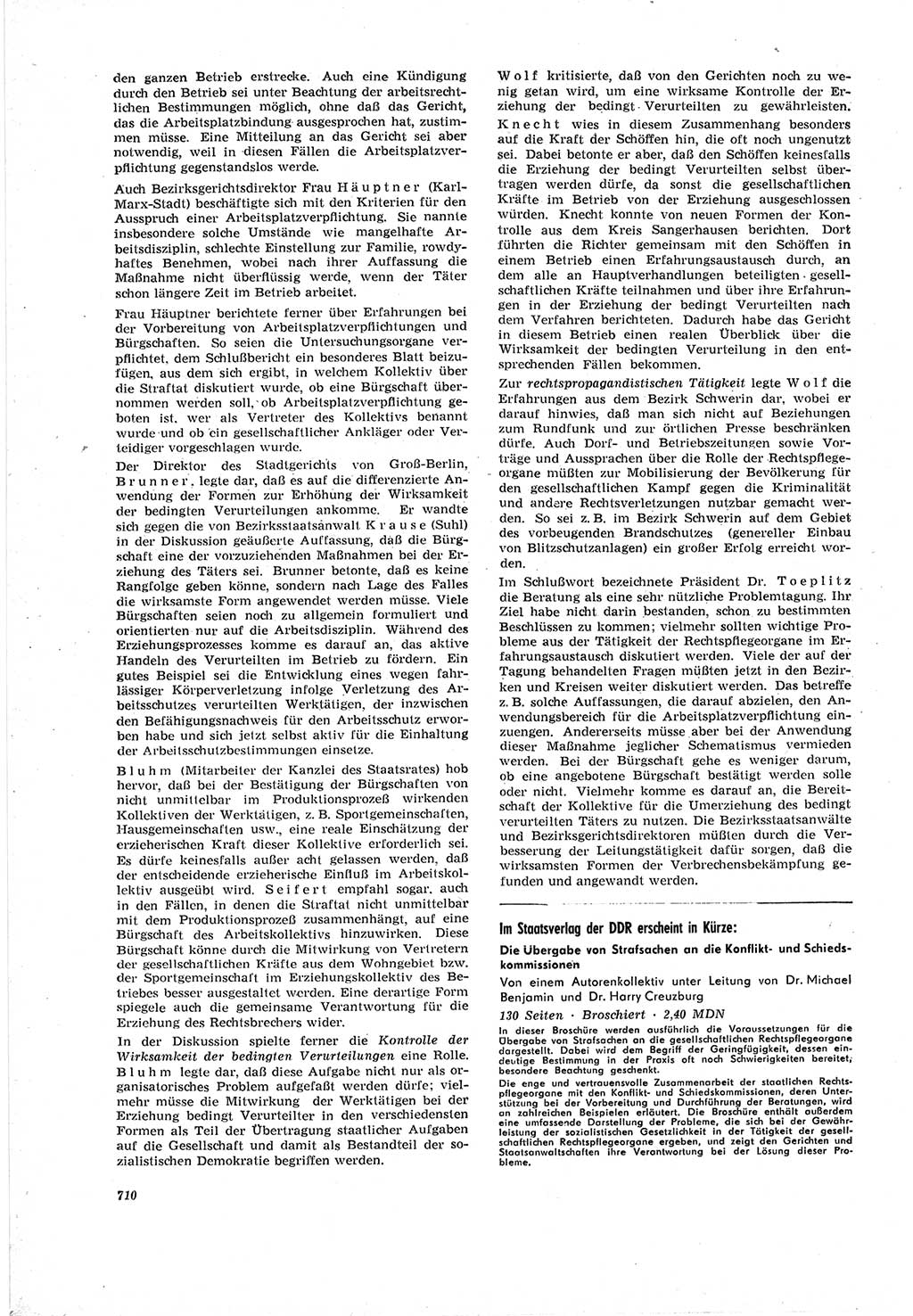 Neue Justiz (NJ), Zeitschrift für Recht und Rechtswissenschaft [Deutsche Demokratische Republik (DDR)], 18. Jahrgang 1964, Seite 710 (NJ DDR 1964, S. 710)