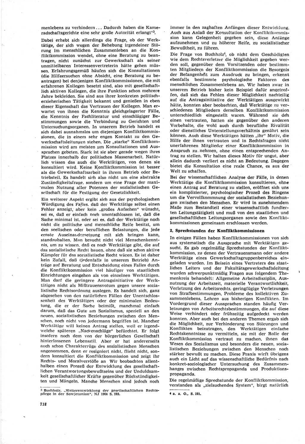 Neue Justiz (NJ), Zeitschrift für Recht und Rechtswissenschaft [Deutsche Demokratische Republik (DDR)], 18. Jahrgang 1964, Seite 718 (NJ DDR 1964, S. 718)