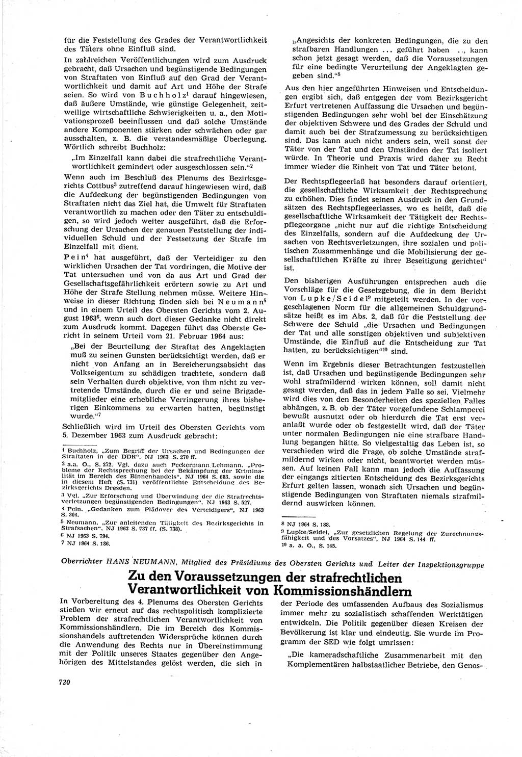 Neue Justiz (NJ), Zeitschrift für Recht und Rechtswissenschaft [Deutsche Demokratische Republik (DDR)], 18. Jahrgang 1964, Seite 720 (NJ DDR 1964, S. 720)