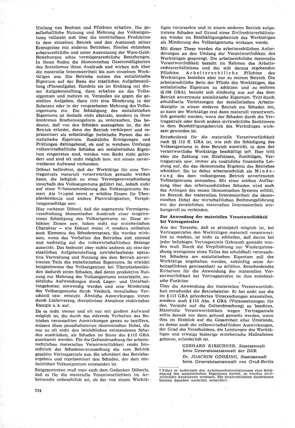 Neue Justiz (NJ), Zeitschrift für Recht und Rechtswissenschaft [Deutsche Demokratische Republik (DDR)], 18. Jahrgang 1964, Seite 724 (NJ DDR 1964, S. 724)