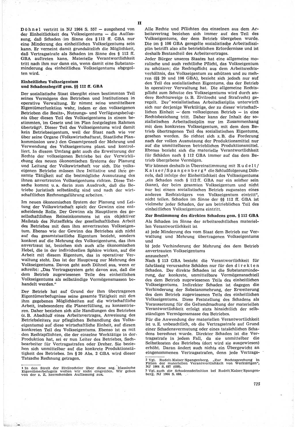 Neue Justiz (NJ), Zeitschrift für Recht und Rechtswissenschaft [Deutsche Demokratische Republik (DDR)], 18. Jahrgang 1964, Seite 725 (NJ DDR 1964, S. 725)