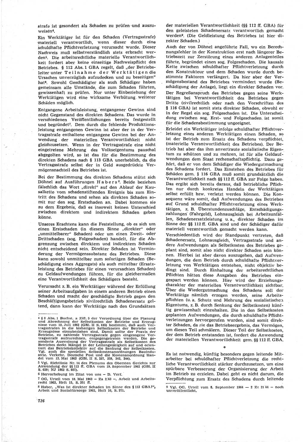Neue Justiz (NJ), Zeitschrift für Recht und Rechtswissenschaft [Deutsche Demokratische Republik (DDR)], 18. Jahrgang 1964, Seite 726 (NJ DDR 1964, S. 726)