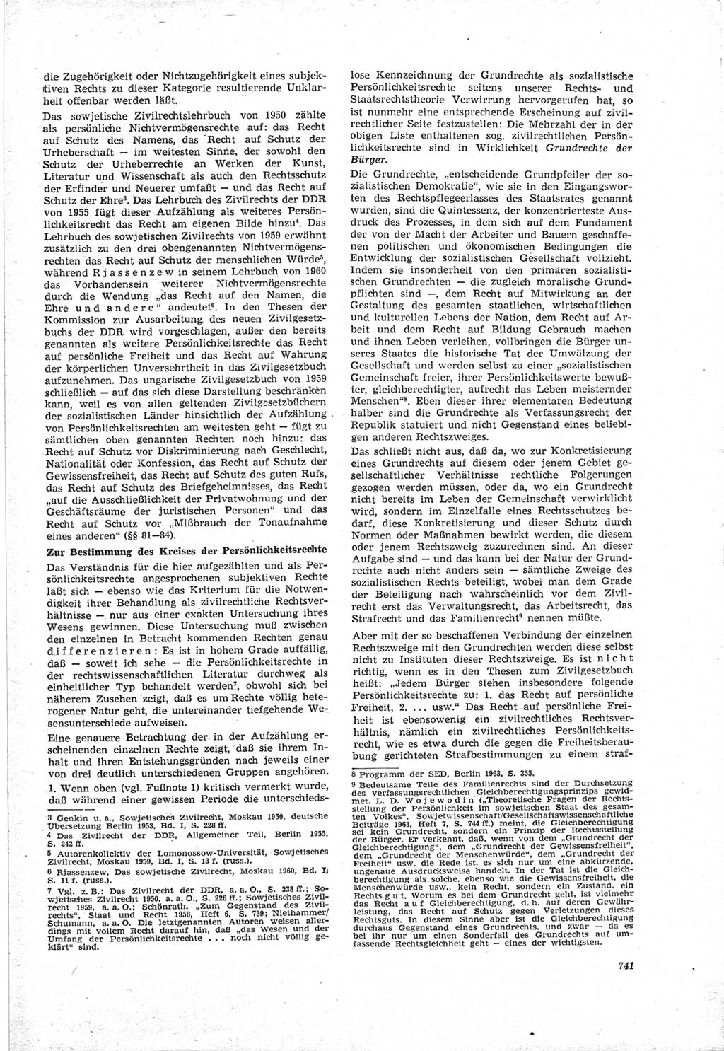 Neue Justiz (NJ), Zeitschrift für Recht und Rechtswissenschaft [Deutsche Demokratische Republik (DDR)], 18. Jahrgang 1964, Seite 741 (NJ DDR 1964, S. 741)