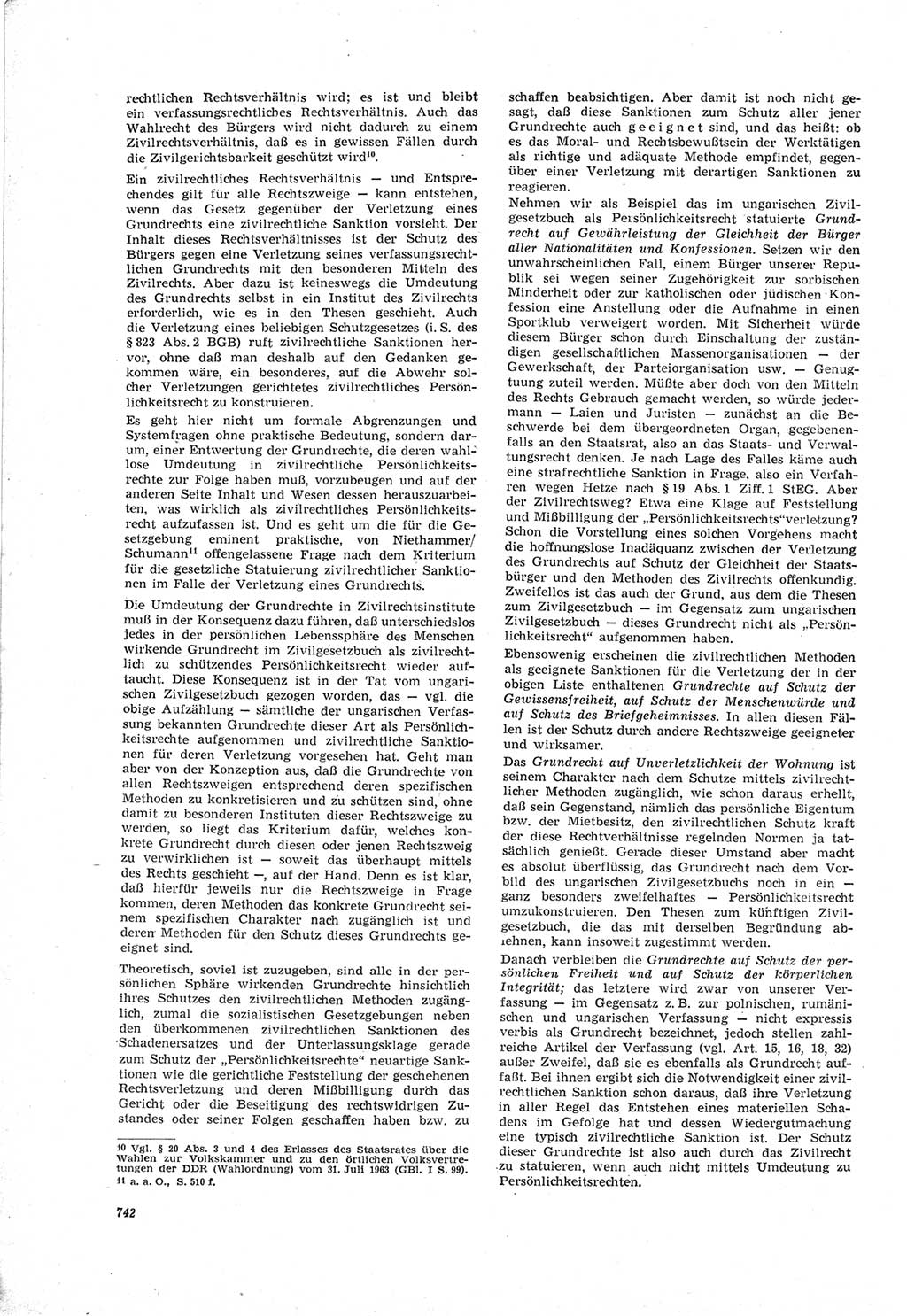 Neue Justiz (NJ), Zeitschrift für Recht und Rechtswissenschaft [Deutsche Demokratische Republik (DDR)], 18. Jahrgang 1964, Seite 742 (NJ DDR 1964, S. 742)