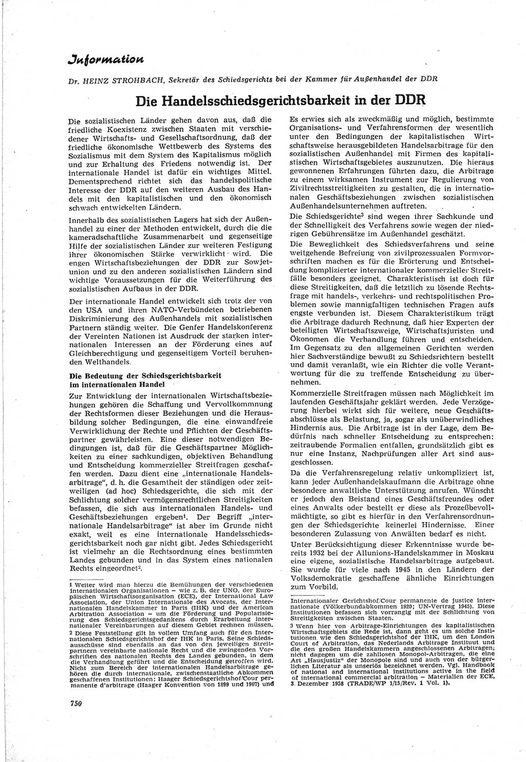 Neue Justiz (NJ), Zeitschrift für Recht und Rechtswissenschaft [Deutsche Demokratische Republik (DDR)], 18. Jahrgang 1964, Seite 750 (NJ DDR 1964, S. 750)