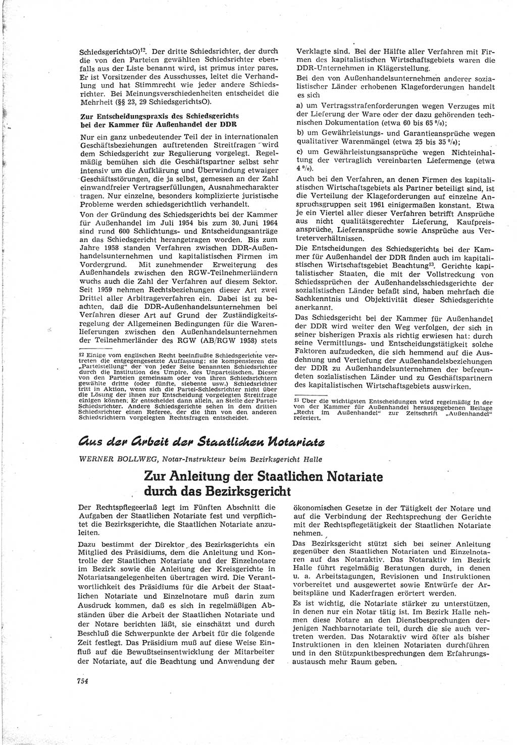 Neue Justiz (NJ), Zeitschrift für Recht und Rechtswissenschaft [Deutsche Demokratische Republik (DDR)], 18. Jahrgang 1964, Seite 754 (NJ DDR 1964, S. 754)