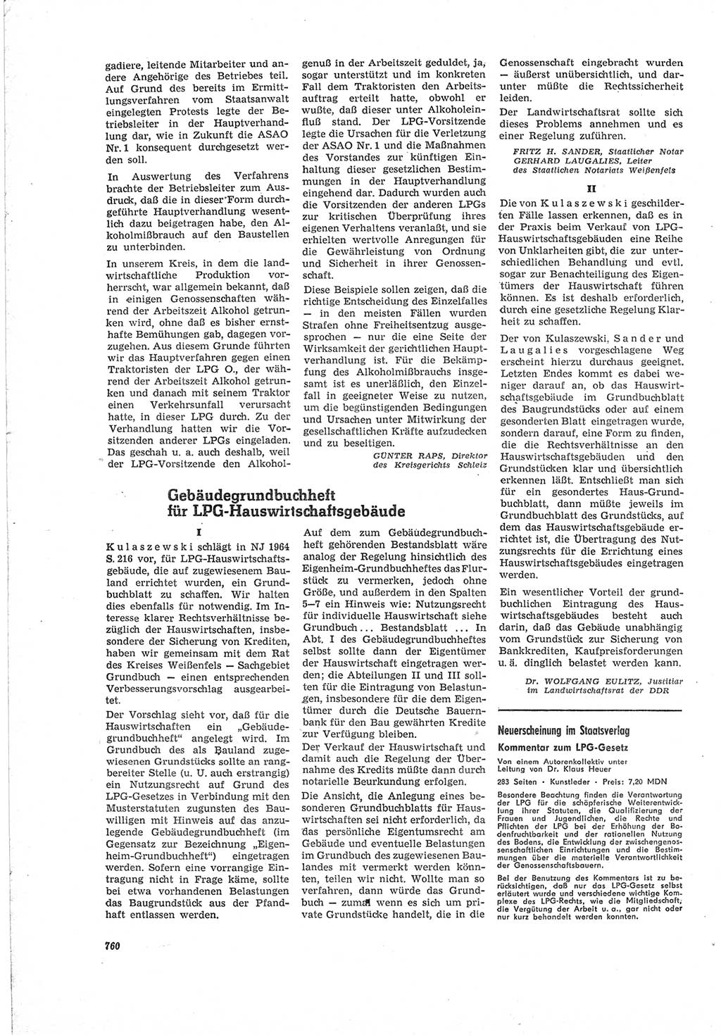 Neue Justiz (NJ), Zeitschrift für Recht und Rechtswissenschaft [Deutsche Demokratische Republik (DDR)], 18. Jahrgang 1964, Seite 760 (NJ DDR 1964, S. 760)
