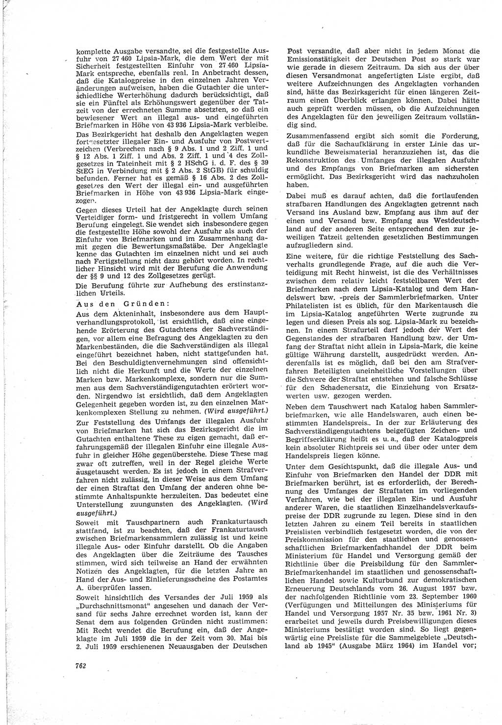 Neue Justiz (NJ), Zeitschrift für Recht und Rechtswissenschaft [Deutsche Demokratische Republik (DDR)], 18. Jahrgang 1964, Seite 762 (NJ DDR 1964, S. 762)