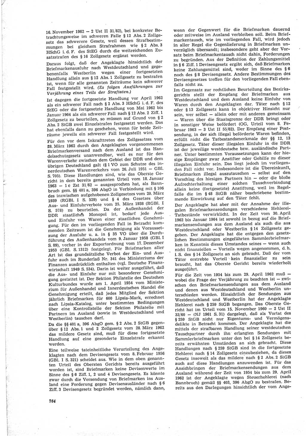 Neue Justiz (NJ), Zeitschrift für Recht und Rechtswissenschaft [Deutsche Demokratische Republik (DDR)], 18. Jahrgang 1964, Seite 764 (NJ DDR 1964, S. 764)