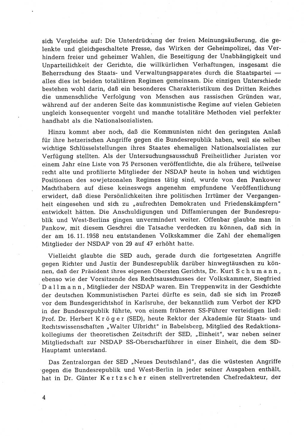 Ehemalige Nationalsozialisten in Pankows Diensten [Deutsche Demokratische Republik (DDR)] 1965, Seite 4 (Ehem. Nat.-Soz. DDR 1965, S. 4)