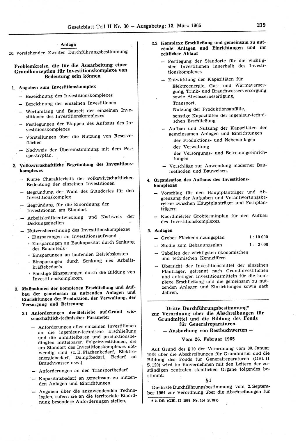 Gesetzblatt (GBl.) der Deutschen Demokratischen Republik (DDR) Teil ⅠⅠ 1965, Seite 219 (GBl. DDR ⅠⅠ 1965, S. 219)