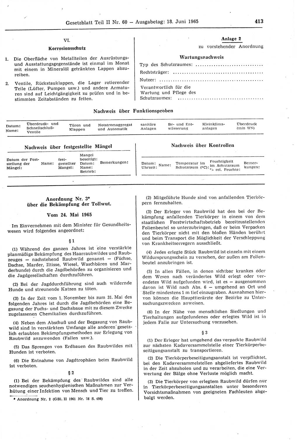 Gesetzblatt (GBl.) der Deutschen Demokratischen Republik (DDR) Teil ⅠⅠ 1965, Seite 413 (GBl. DDR ⅠⅠ 1965, S. 413)