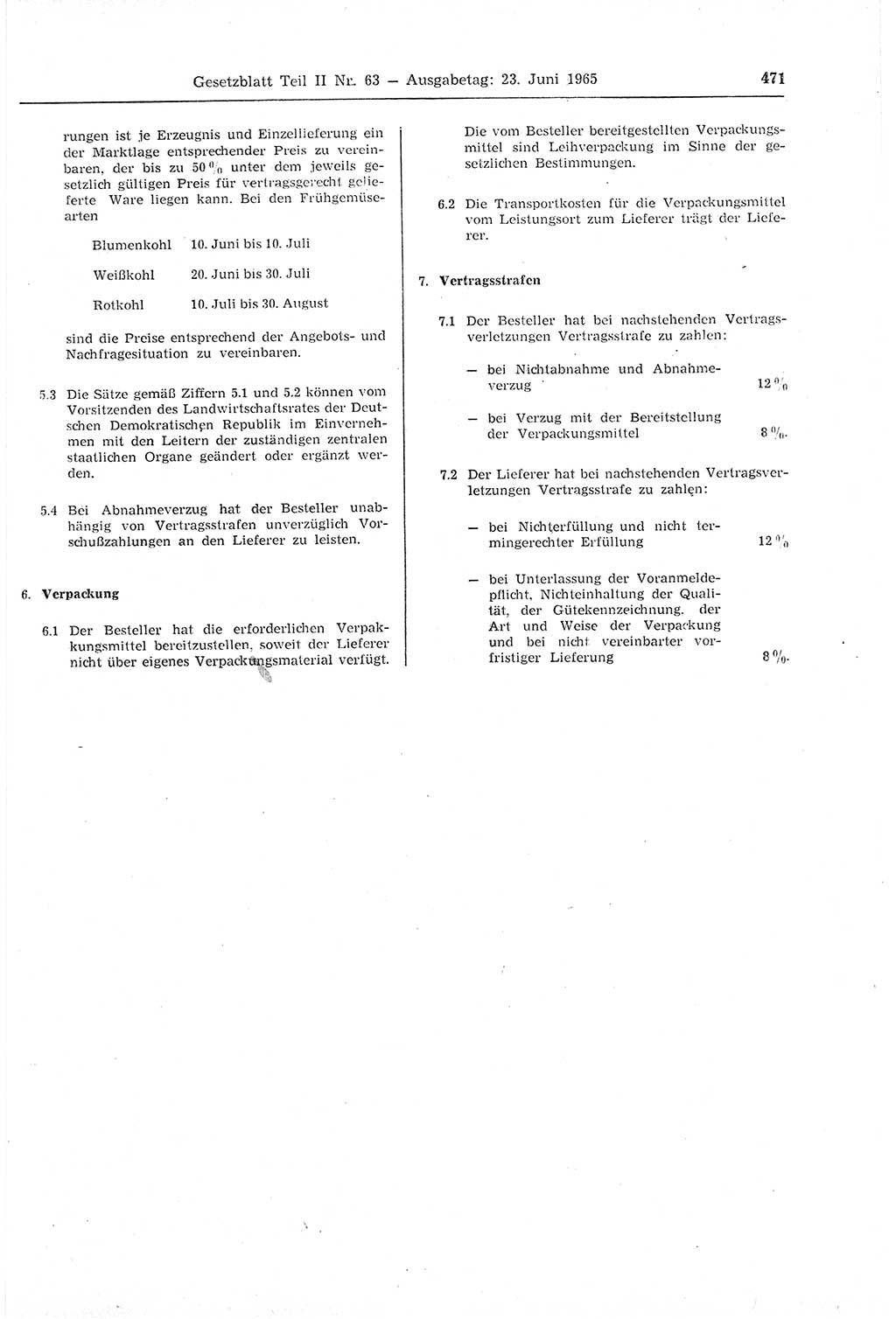 Gesetzblatt (GBl.) der Deutschen Demokratischen Republik (DDR) Teil ⅠⅠ 1965, Seite 471 (GBl. DDR ⅠⅠ 1965, S. 471)