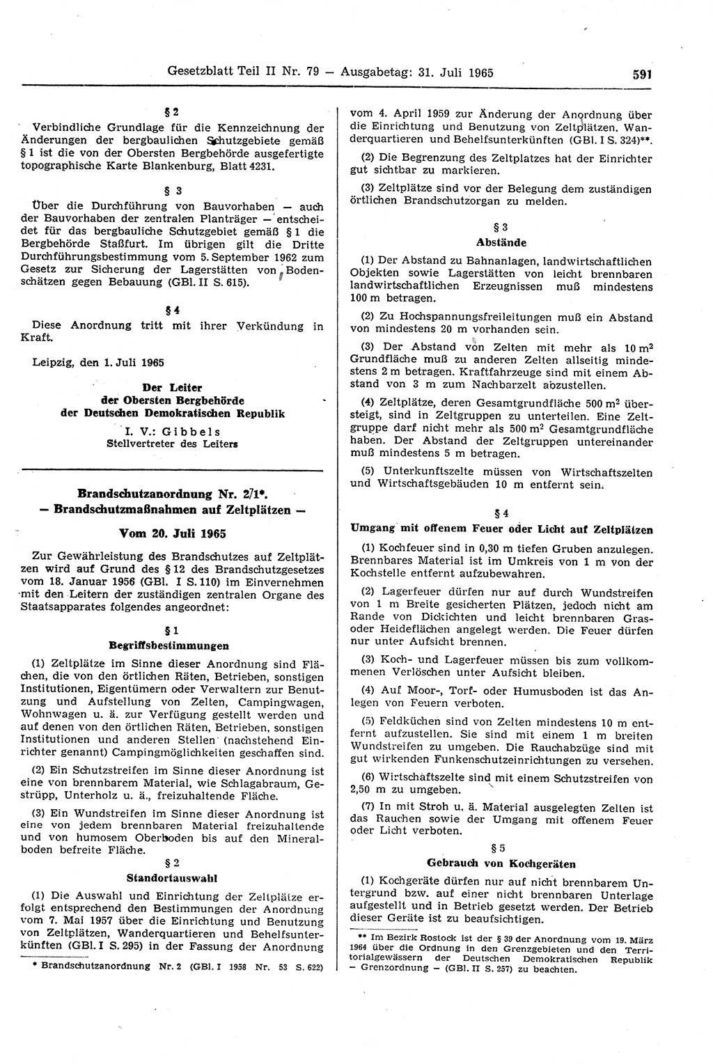 Gesetzblatt (GBl.) der Deutschen Demokratischen Republik (DDR) Teil ⅠⅠ 1965, Seite 591 (GBl. DDR ⅠⅠ 1965, S. 591)