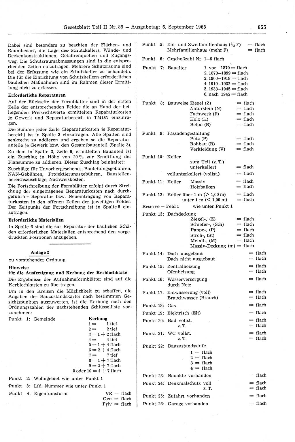 Gesetzblatt (GBl.) der Deutschen Demokratischen Republik (DDR) Teil ⅠⅠ 1965, Seite 655 (GBl. DDR ⅠⅠ 1965, S. 655)