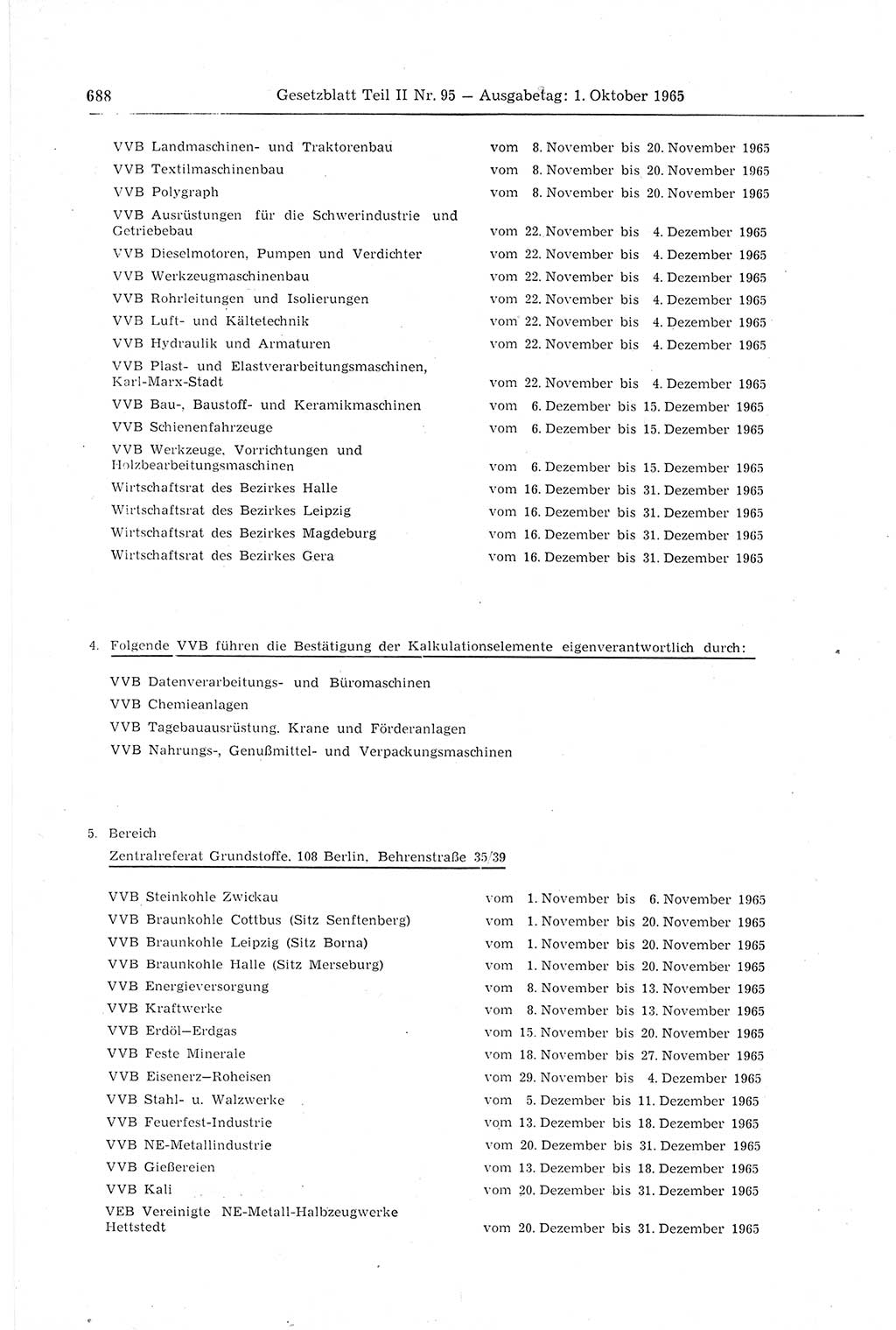 Gesetzblatt (GBl.) der Deutschen Demokratischen Republik (DDR) Teil ⅠⅠ 1965, Seite 688 (GBl. DDR ⅠⅠ 1965, S. 688)