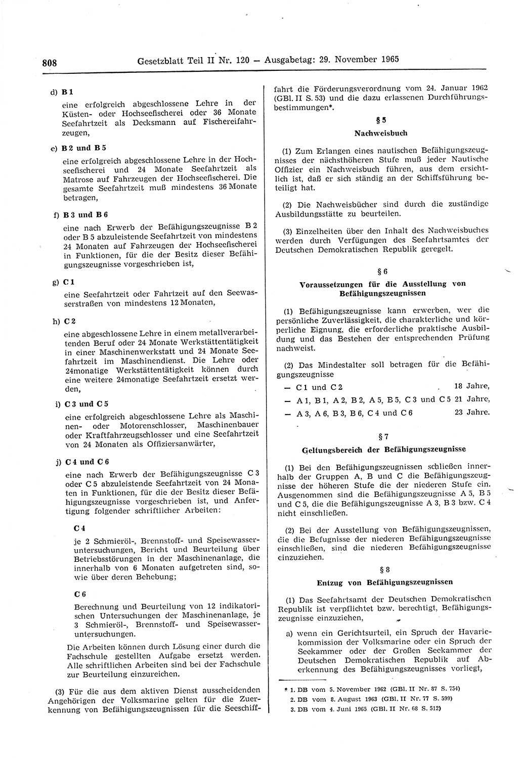 Gesetzblatt (GBl.) der Deutschen Demokratischen Republik (DDR) Teil ⅠⅠ 1965, Seite 808 (GBl. DDR ⅠⅠ 1965, S. 808)