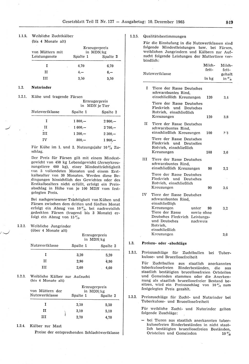 Gesetzblatt (GBl.) der Deutschen Demokratischen Republik (DDR) Teil ⅠⅠ 1965, Seite 849 (GBl. DDR ⅠⅠ 1965, S. 849)