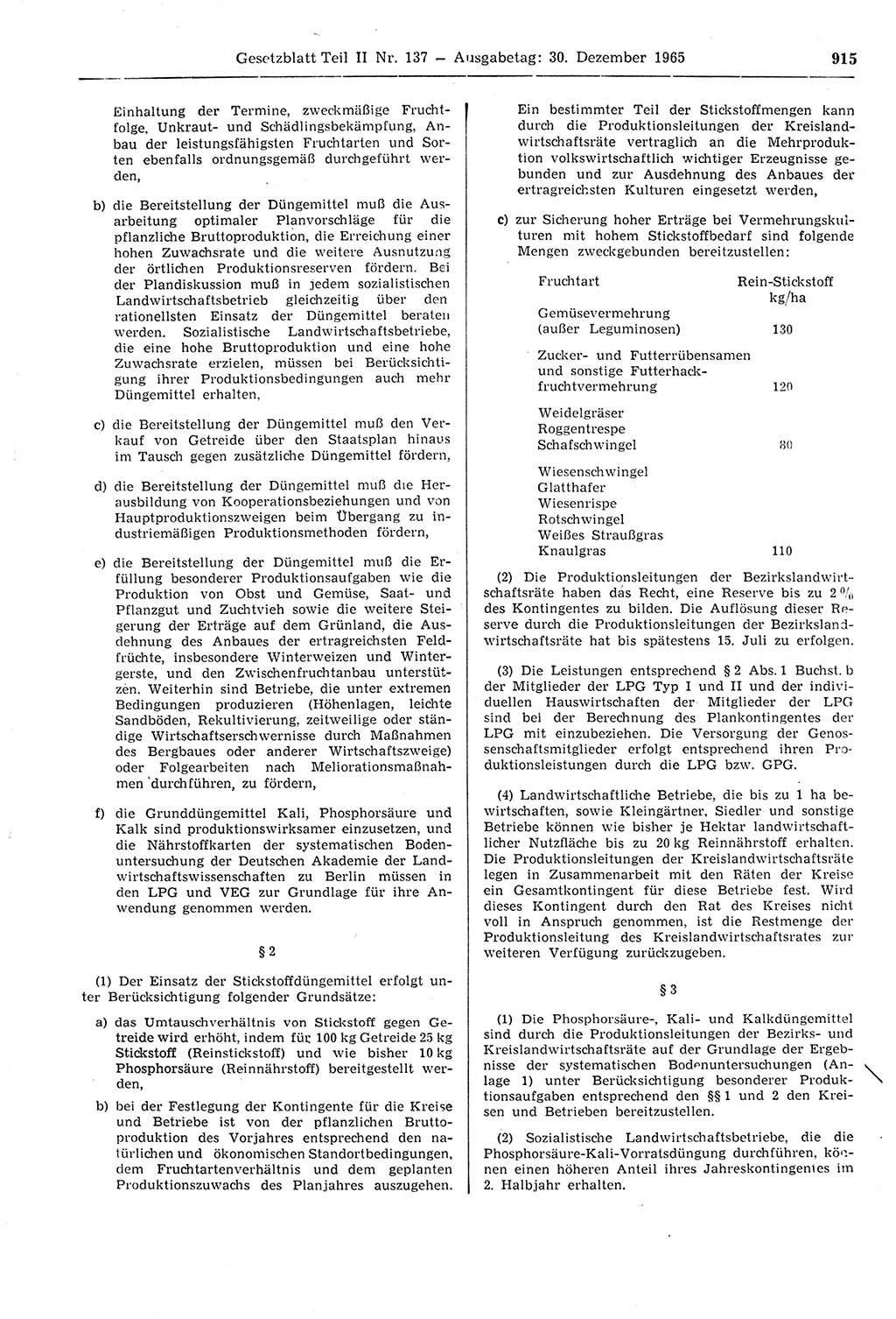 Gesetzblatt (GBl.) der Deutschen Demokratischen Republik (DDR) Teil ⅠⅠ 1965, Seite 915 (GBl. DDR ⅠⅠ 1965, S. 915)