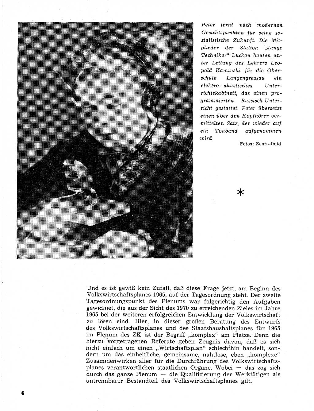 Neuer Weg (NW), Organ des Zentralkomitees (ZK) der SED (Sozialistische Einheitspartei Deutschlands) für Fragen des Parteilebens, 20. Jahrgang [Deutsche Demokratische Republik (DDR)] 1965, Seite 4 (NW ZK SED DDR 1965, S. 4)