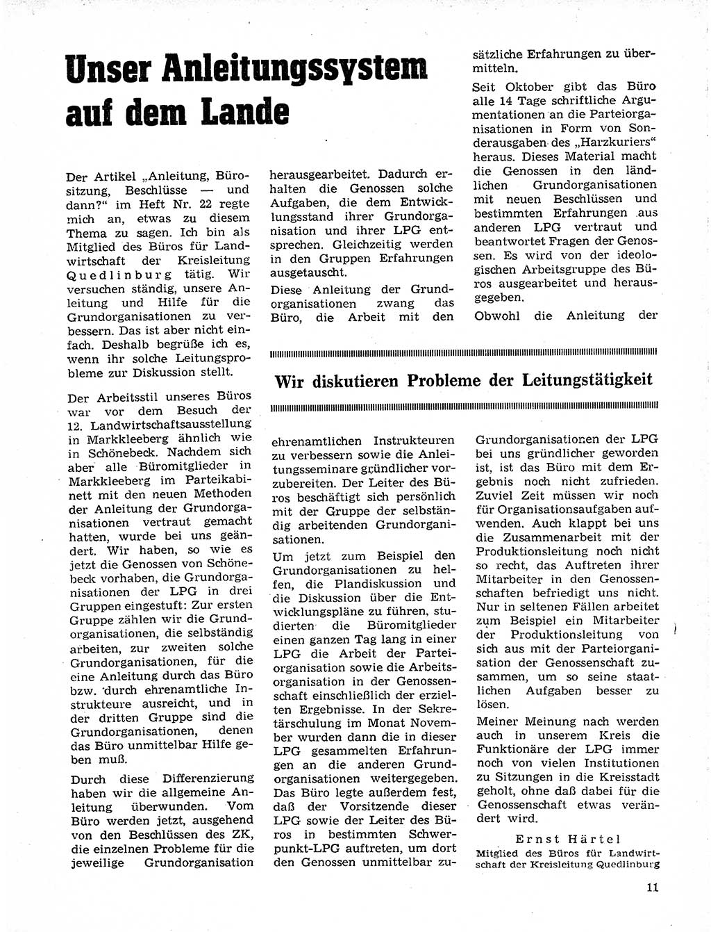 Neuer Weg (NW), Organ des Zentralkomitees (ZK) der SED (Sozialistische Einheitspartei Deutschlands) für Fragen des Parteilebens, 20. Jahrgang [Deutsche Demokratische Republik (DDR)] 1965, Seite 11 (NW ZK SED DDR 1965, S. 11)