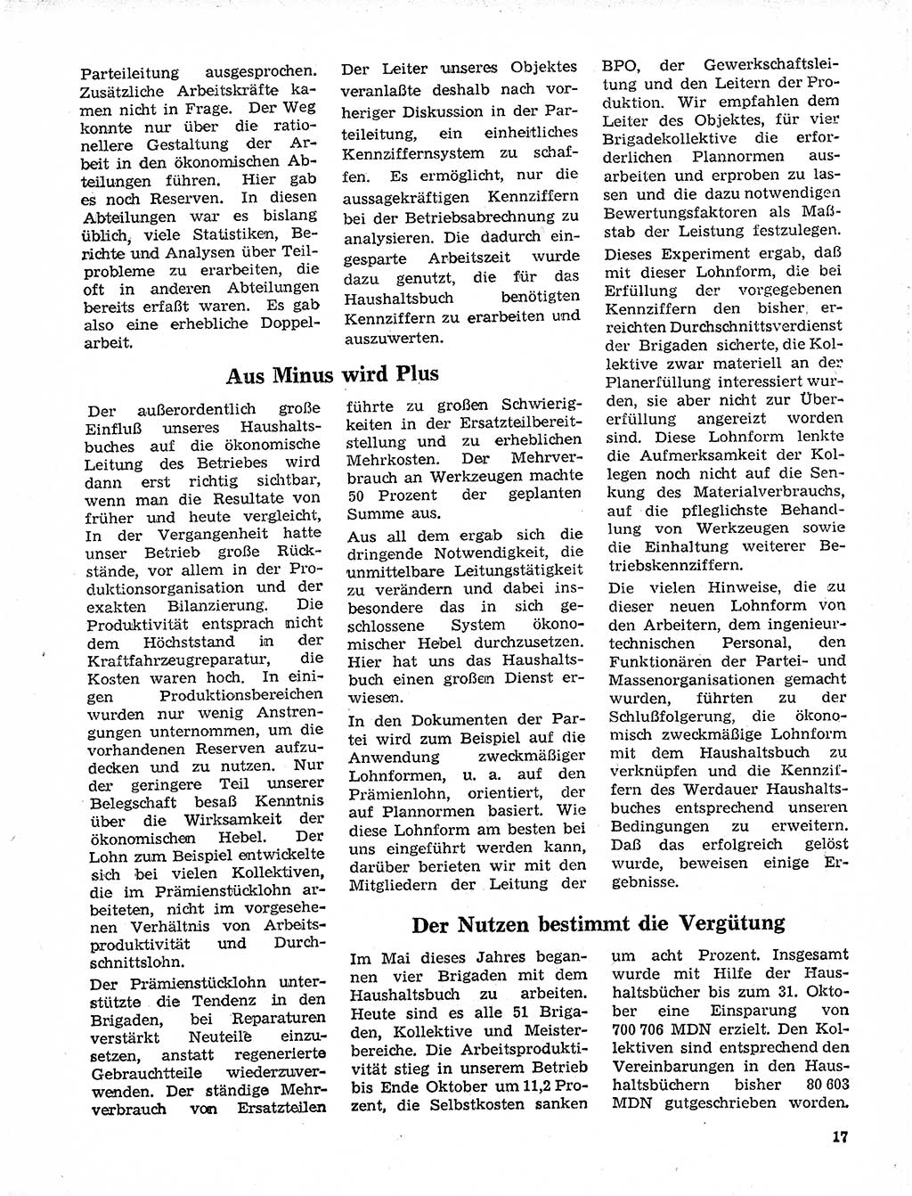 Neuer Weg (NW), Organ des Zentralkomitees (ZK) der SED (Sozialistische Einheitspartei Deutschlands) für Fragen des Parteilebens, 20. Jahrgang [Deutsche Demokratische Republik (DDR)] 1965, Seite 17 (NW ZK SED DDR 1965, S. 17)