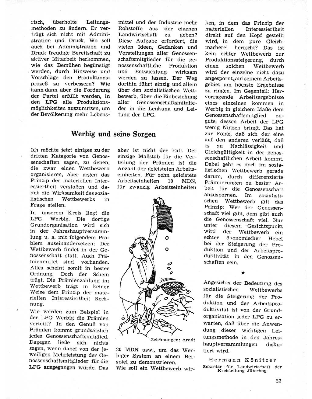 Neuer Weg (NW), Organ des Zentralkomitees (ZK) der SED (Sozialistische Einheitspartei Deutschlands) für Fragen des Parteilebens, 20. Jahrgang [Deutsche Demokratische Republik (DDR)] 1965, Seite 27 (NW ZK SED DDR 1965, S. 27)