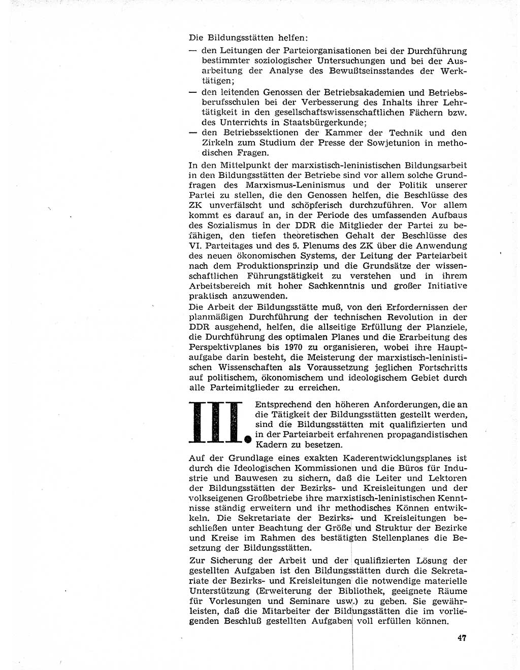 Neuer Weg (NW), Organ des Zentralkomitees (ZK) der SED (Sozialistische Einheitspartei Deutschlands) für Fragen des Parteilebens, 20. Jahrgang [Deutsche Demokratische Republik (DDR)] 1965, Seite 47 (NW ZK SED DDR 1965, S. 47)