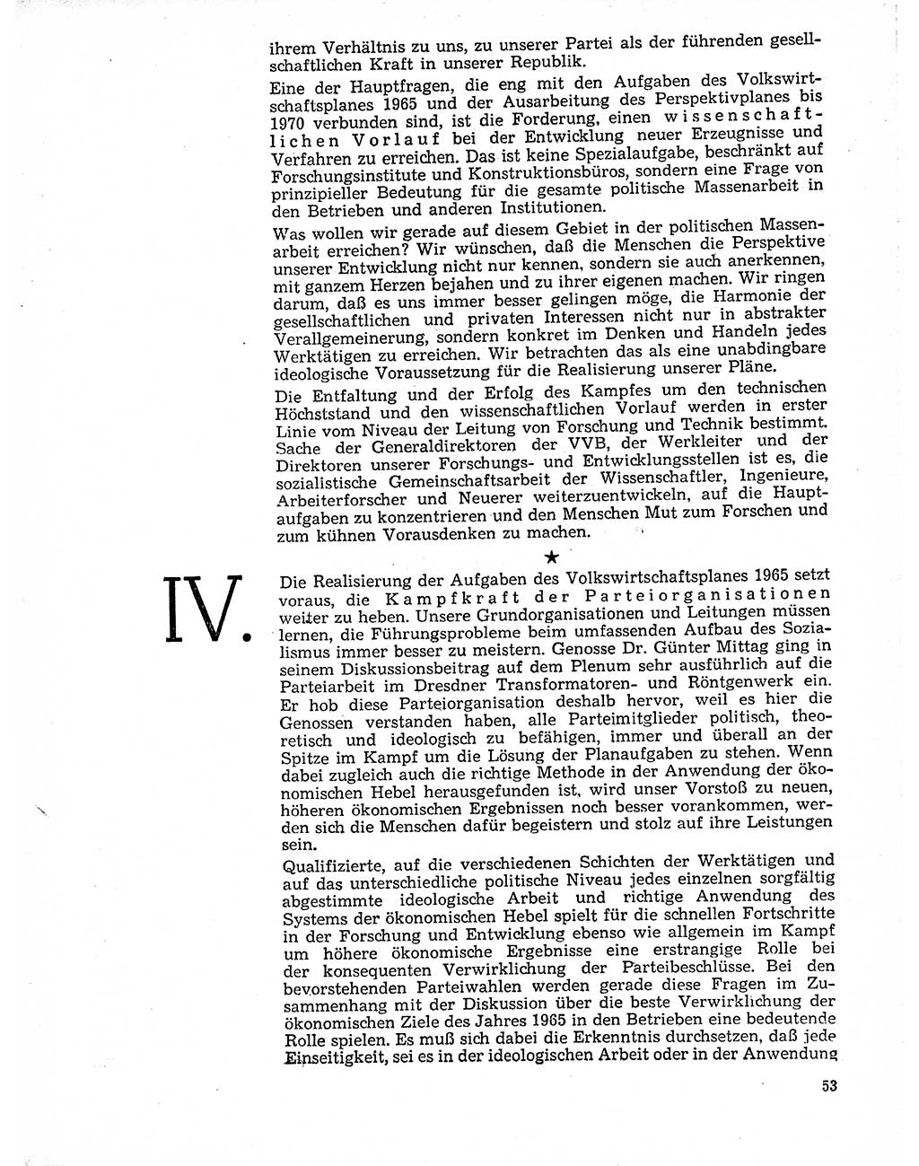 Neuer Weg (NW), Organ des Zentralkomitees (ZK) der SED (Sozialistische Einheitspartei Deutschlands) für Fragen des Parteilebens, 20. Jahrgang [Deutsche Demokratische Republik (DDR)] 1965, Seite 53 (NW ZK SED DDR 1965, S. 53)