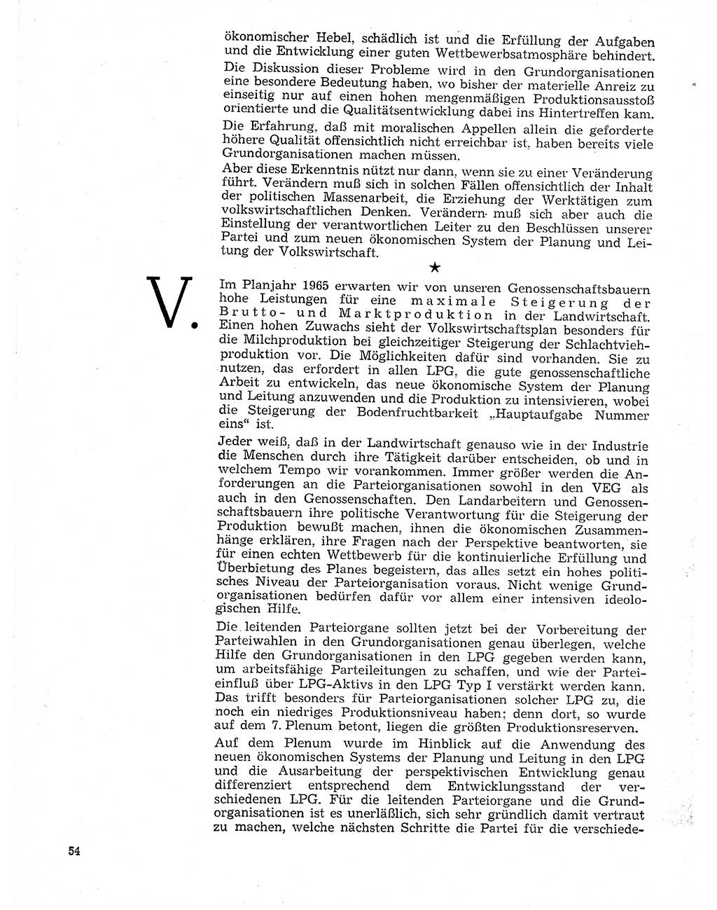 Neuer Weg (NW), Organ des Zentralkomitees (ZK) der SED (Sozialistische Einheitspartei Deutschlands) fÃ¼r Fragen des Parteilebens, 20. Jahrgang [Deutsche Demokratische Republik (DDR)] 1965, Seite 54 (NW ZK SED DDR 1965, S. 54)
