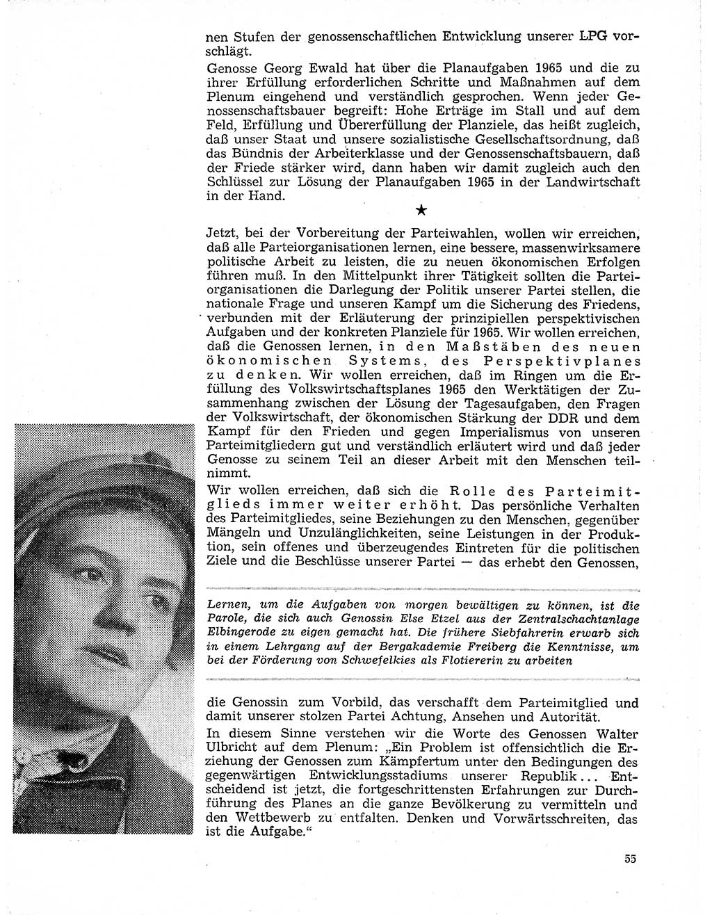 Neuer Weg (NW), Organ des Zentralkomitees (ZK) der SED (Sozialistische Einheitspartei Deutschlands) für Fragen des Parteilebens, 20. Jahrgang [Deutsche Demokratische Republik (DDR)] 1965, Seite 55 (NW ZK SED DDR 1965, S. 55)