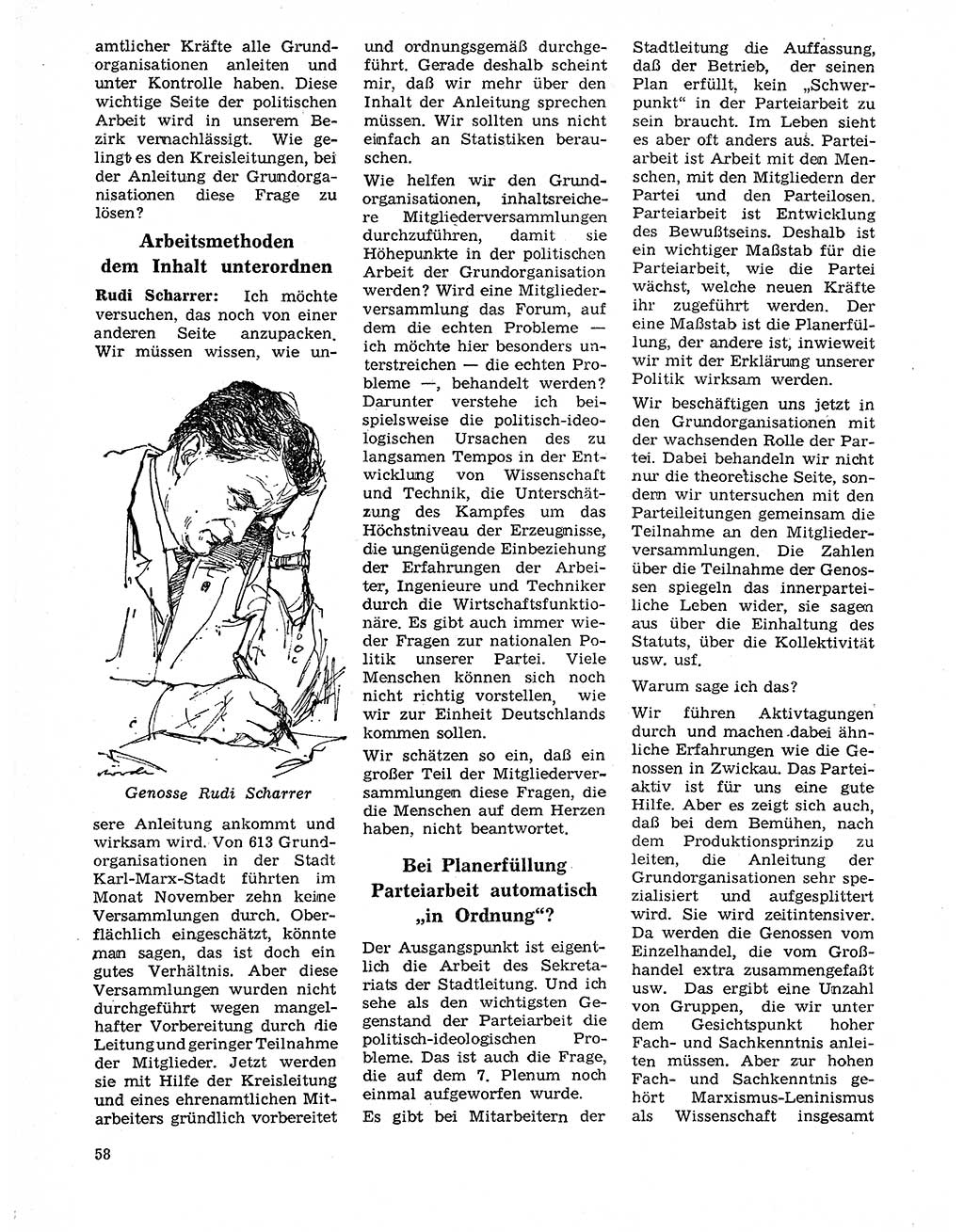 Neuer Weg (NW), Organ des Zentralkomitees (ZK) der SED (Sozialistische Einheitspartei Deutschlands) für Fragen des Parteilebens, 20. Jahrgang [Deutsche Demokratische Republik (DDR)] 1965, Seite 58 (NW ZK SED DDR 1965, S. 58)