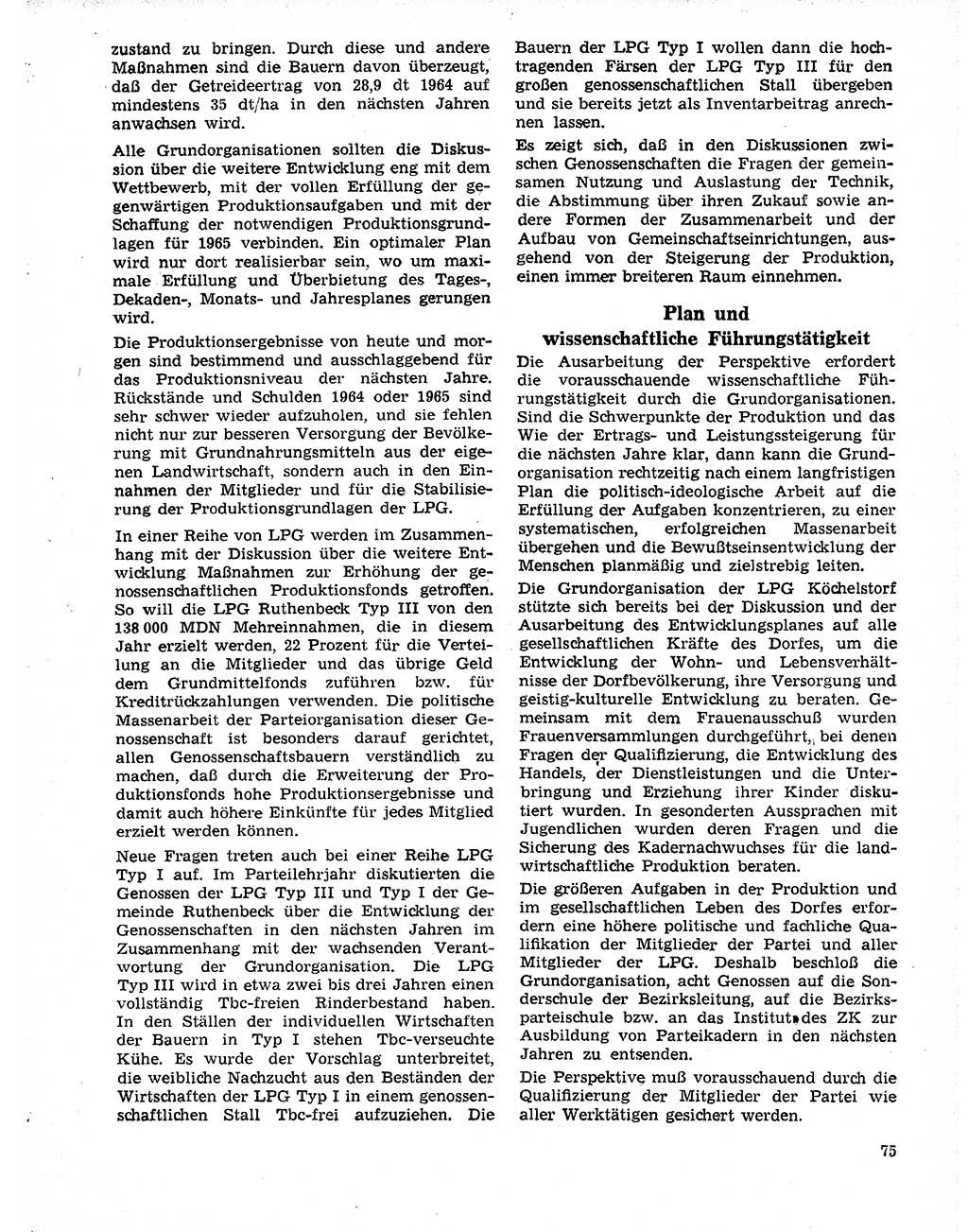 Neuer Weg (NW), Organ des Zentralkomitees (ZK) der SED (Sozialistische Einheitspartei Deutschlands) für Fragen des Parteilebens, 20. Jahrgang [Deutsche Demokratische Republik (DDR)] 1965, Seite 75 (NW ZK SED DDR 1965, S. 75)