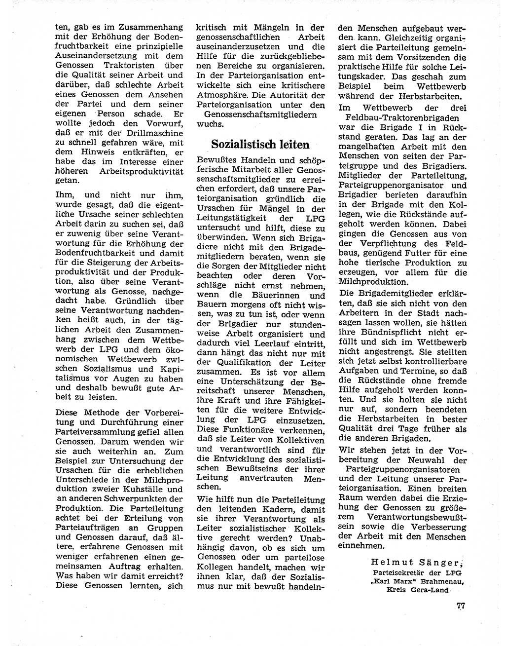 Neuer Weg (NW), Organ des Zentralkomitees (ZK) der SED (Sozialistische Einheitspartei Deutschlands) für Fragen des Parteilebens, 20. Jahrgang [Deutsche Demokratische Republik (DDR)] 1965, Seite 77 (NW ZK SED DDR 1965, S. 77)