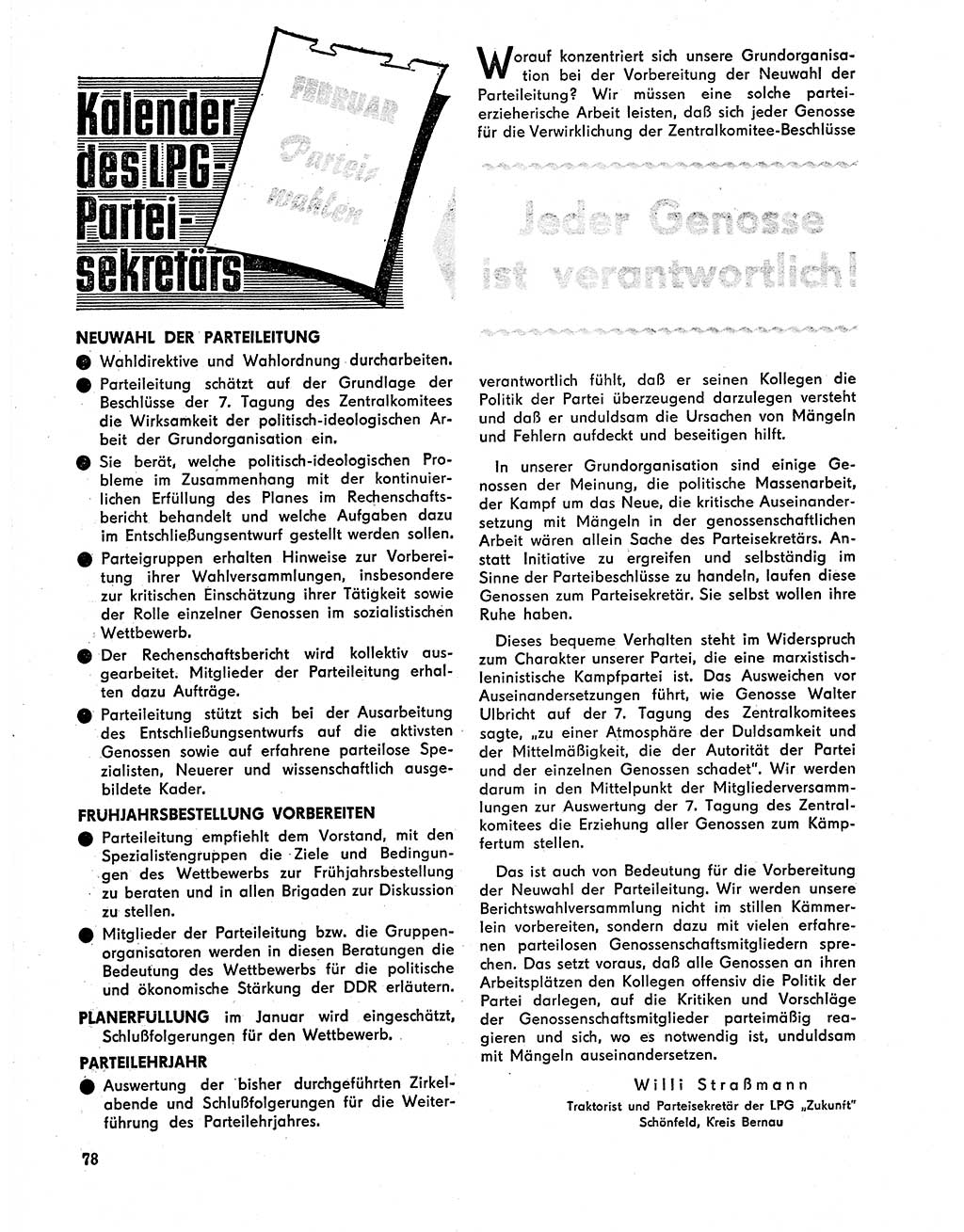 Neuer Weg (NW), Organ des Zentralkomitees (ZK) der SED (Sozialistische Einheitspartei Deutschlands) für Fragen des Parteilebens, 20. Jahrgang [Deutsche Demokratische Republik (DDR)] 1965, Seite 78 (NW ZK SED DDR 1965, S. 78)