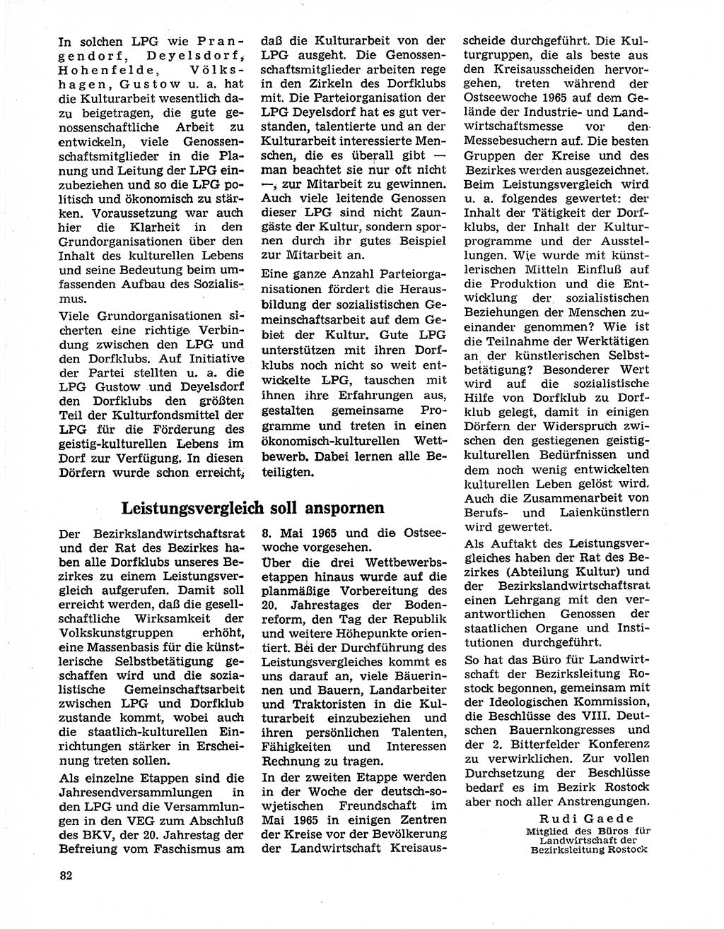 Neuer Weg (NW), Organ des Zentralkomitees (ZK) der SED (Sozialistische Einheitspartei Deutschlands) für Fragen des Parteilebens, 20. Jahrgang [Deutsche Demokratische Republik (DDR)] 1965, Seite 82 (NW ZK SED DDR 1965, S. 82)