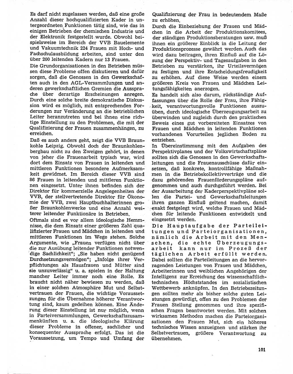 Neuer Weg (NW), Organ des Zentralkomitees (ZK) der SED (Sozialistische Einheitspartei Deutschlands) für Fragen des Parteilebens, 20. Jahrgang [Deutsche Demokratische Republik (DDR)] 1965, Seite 101 (NW ZK SED DDR 1965, S. 101)